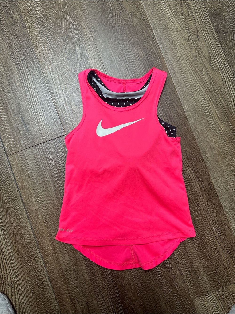 Nike Hot Pink Girls' 6 Athletic Tank with White Swoosh